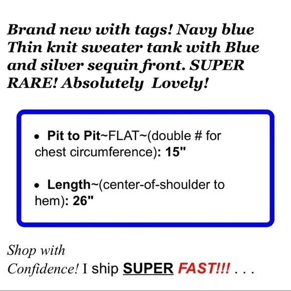 BCBG Maxazaria Womens Sz S Navy Blue Sequin Leopard Print Sweater Tank NEW - Picture 2 of 8